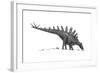 Pencil Drawing of Tuojiangosaurus Trying to Ingest Small Rocks-null-Framed Art Print