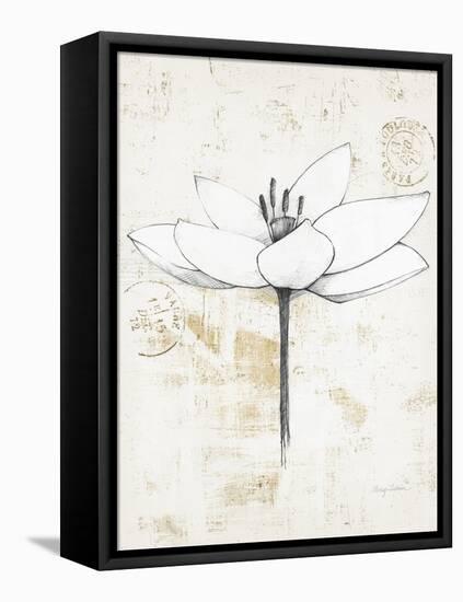 Pencil Floral I Gold-Avery Tillmon-Framed Stretched Canvas