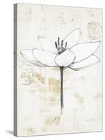 Pencil Floral I Gold-Avery Tillmon-Stretched Canvas