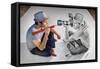 Pencil Vs Camera 73 - Photographer and Illustrator-Ben Heine-Framed Stretched Canvas