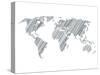 Pencile Scribble World Map 1-NaxArt-Stretched Canvas