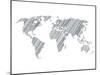 Pencile Scribble World Map 1-NaxArt-Mounted Art Print