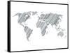 Pencile Scribble World Map 1-NaxArt-Framed Stretched Canvas