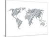 Pencile Scribble World Map 1-NaxArt-Stretched Canvas