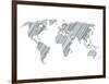 Pencile Scribble World Map 1-NaxArt-Framed Art Print