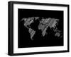 Pencile Scribble World Map 2-NaxArt-Framed Art Print