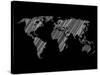 Pencile Scribble World Map 2-NaxArt-Stretched Canvas