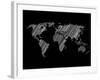 Pencile Scribble World Map 2-NaxArt-Framed Art Print