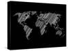 Pencile Scribble World Map 2-NaxArt-Stretched Canvas