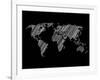 Pencile Scribble World Map 2-NaxArt-Framed Art Print