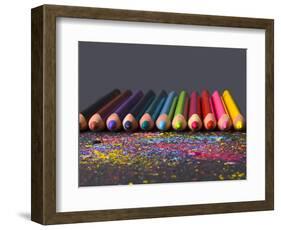 Pencils On Dark Background-vesnacvorovic-Framed Photographic Print