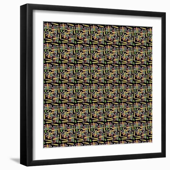 Pencils Repeat-Leslie Wing-Framed Giclee Print