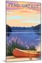 Pend Oreille, Idaho - Canoe and Lake-Lantern Press-Mounted Art Print