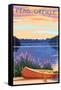 Pend Oreille, Idaho - Canoe and Lake-Lantern Press-Framed Stretched Canvas