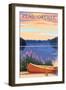 Pend Oreille, Idaho - Canoe and Lake-Lantern Press-Framed Art Print