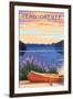 Pend Oreille, Idaho - Canoe and Lake-Lantern Press-Framed Art Print