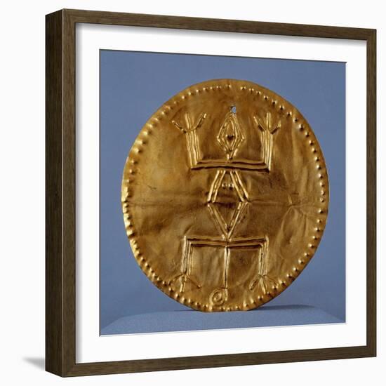 Pendant Breastplate in Gold Leaf, Artifact Originating from Calima-null-Framed Giclee Print