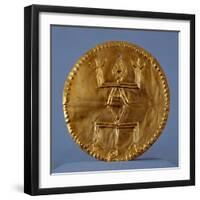 Pendant Breastplate in Gold Leaf, Artifact Originating from Calima-null-Framed Giclee Print