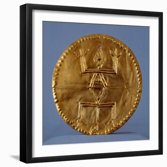 Pendant Breastplate in Gold Leaf, Artifact Originating from Calima-null-Framed Giclee Print