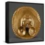 Pendant Breastplate in Gold Leaf, Artifact Originating from Calima-null-Framed Stretched Canvas