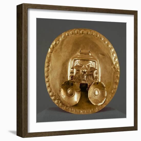 Pendant Breastplate in Gold Leaf, Artifact Originating from Calima-null-Framed Giclee Print