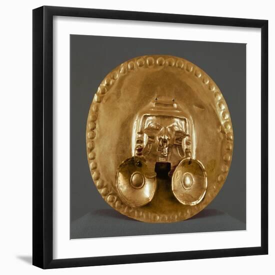 Pendant Breastplate in Gold Leaf, Artifact Originating from Calima-null-Framed Giclee Print