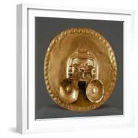 Pendant Breastplate in Gold Leaf, Artifact Originating from Calima-null-Framed Giclee Print