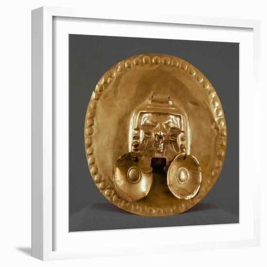 Pendant Breastplate in Gold Leaf, Artifact Originating from Calima-null-Framed Giclee Print