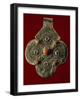 Pendant in Embossed Silver and Coral, Morocco-null-Framed Giclee Print