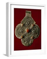 Pendant in Embossed Silver and Coral, Morocco-null-Framed Giclee Print