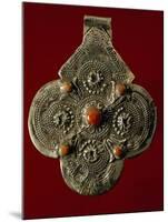 Pendant in Embossed Silver and Coral, Morocco-null-Mounted Giclee Print