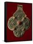 Pendant in Embossed Silver and Coral, Morocco-null-Framed Stretched Canvas