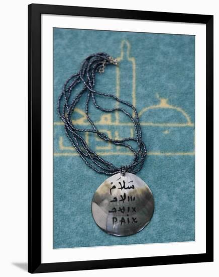 Pendant Inscribed with Peace in Arabic and French, Lyon, Rhone, France, Europe-Godong-Framed Photographic Print