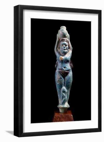 Pendant-Shaped Amulet of Naked Woman with Pot on Her Head and Monkey at Her Feet-null-Framed Giclee Print