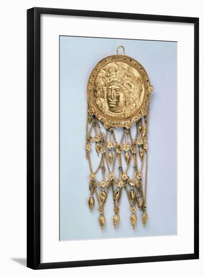Pendant with Head of Athena Parthenos, Early 4th Century Bc-null-Framed Photographic Print
