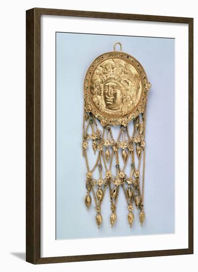 Pendant with Head of Athena Parthenos, Early 4th Century Bc-null-Framed Photographic Print