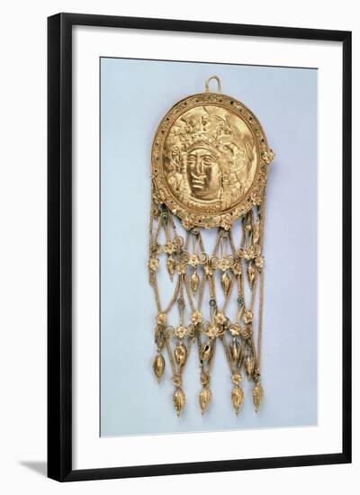 Pendant with Head of Athena Parthenos, Early 4th Century Bc-null-Framed Photographic Print