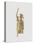 Pendentif (?) , amulette (?) , or. Figure estampée d'Athéna drapée , casquée et tenant une lance-null-Stretched Canvas