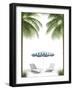 Pending Holidays - Isolated Palm Trees Umbrella and Plank Bed-Palto-Framed Photographic Print