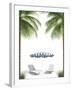 Pending Holidays - Isolated Palm Trees Umbrella and Plank Bed-Palto-Framed Photographic Print