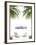 Pending Holidays - Isolated Palm Trees Umbrella and Plank Bed-Palto-Framed Photographic Print