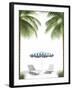Pending Holidays - Isolated Palm Trees Umbrella and Plank Bed-Palto-Framed Photographic Print