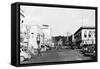 Pendleton, Oregon Main Street View Photograph - Pendleton, OR-Lantern Press-Framed Stretched Canvas