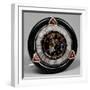 Pendulum Clock in Nephritis, Rock Crystal and Enamel, and Hands of Rosettes on Platinum, Cartier-null-Framed Giclee Print