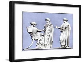 Penelope and Maidens, Wedgwood Plaque, 18th Century-John Flaxman-Framed Giclee Print