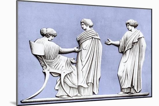 Penelope and Maidens, Wedgwood Plaque, 18th Century-John Flaxman-Mounted Giclee Print