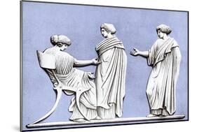 Penelope and Maidens, Wedgwood Plaque, 18th Century-John Flaxman-Mounted Giclee Print