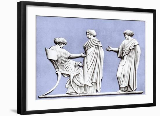 Penelope and Maidens, Wedgwood Plaque, 18th Century-John Flaxman-Framed Giclee Print