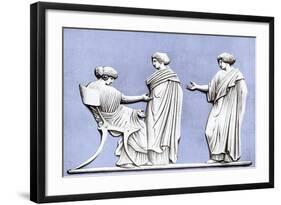 Penelope and Maidens, Wedgwood Plaque, 18th Century-John Flaxman-Framed Giclee Print