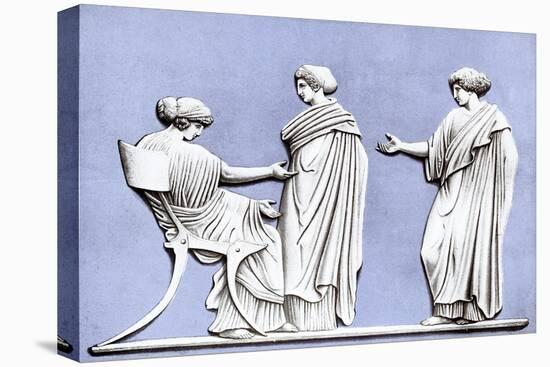 Penelope and Maidens, Wedgwood Plaque, 18th Century-John Flaxman-Stretched Canvas